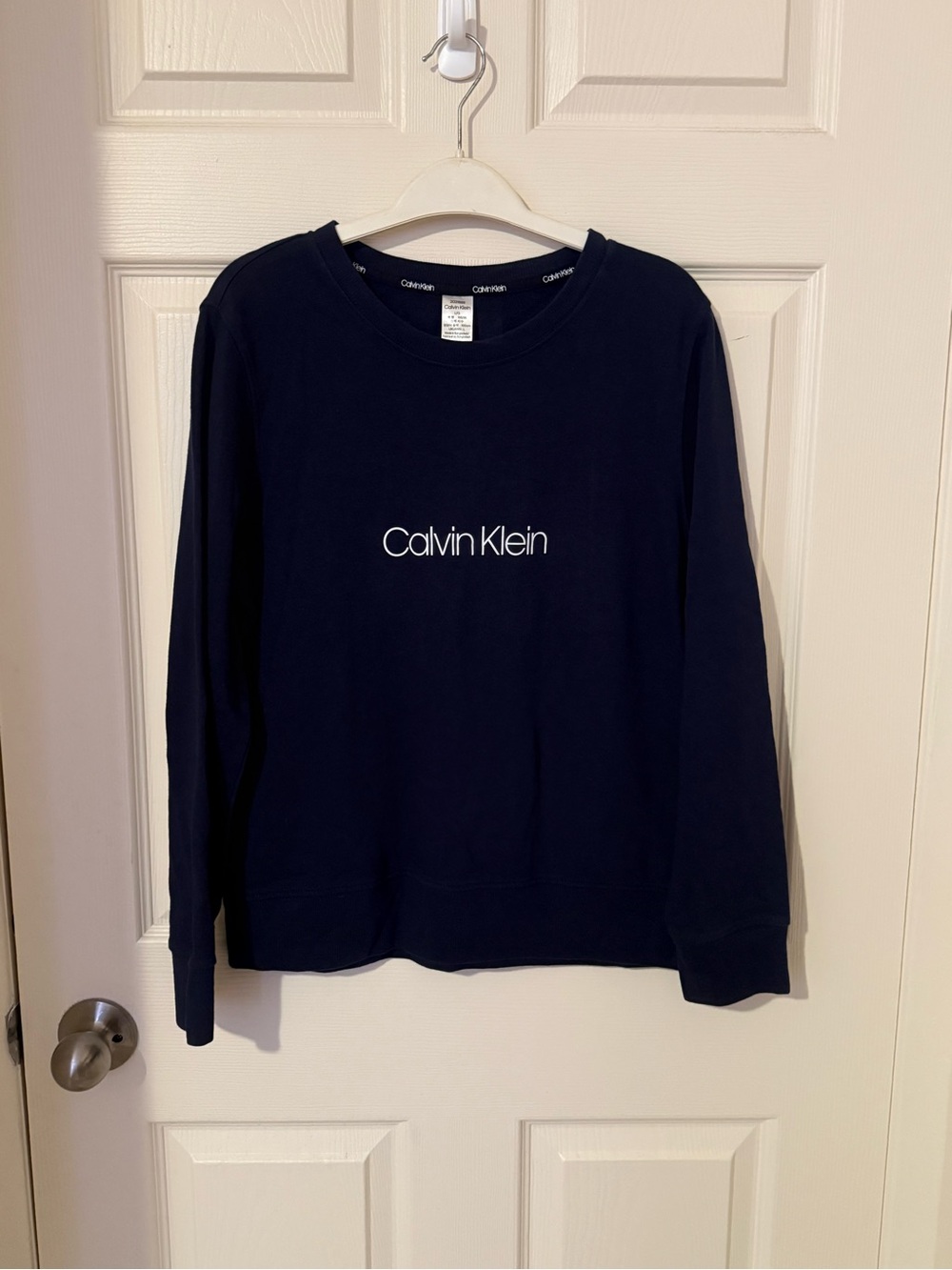 Calvin Klein Navy Crewneck Sweatshirt with Center Logo